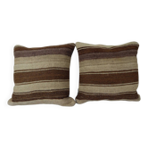 Set of 2 vintage kilim cushion covers 46x46 cm