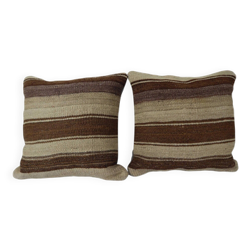 Set of 2 vintage kilim cushion covers 46x46 cm