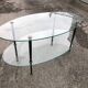 Glass coffee table double top dlg of Edoardo Paoli 50s