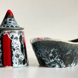 Vintage LUC VALLAURIS Ceramic Sugar Bowl