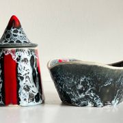 Vintage LUC VALLAURIS Ceramic Sugar Bowl