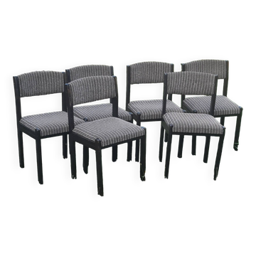 Chaises baumann vintage des années 60 tapissées. ensemble de 6 chaises anciennes estampillées bauman