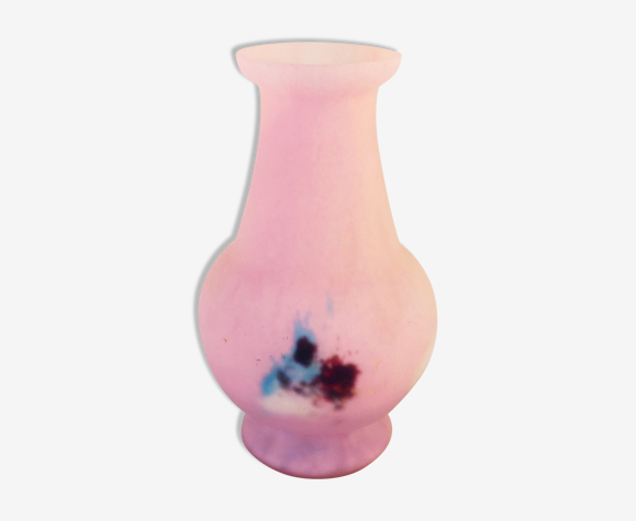 Vase en pate de verre art nouveau signé lorrain