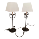Pair of metal lamps with lampshade