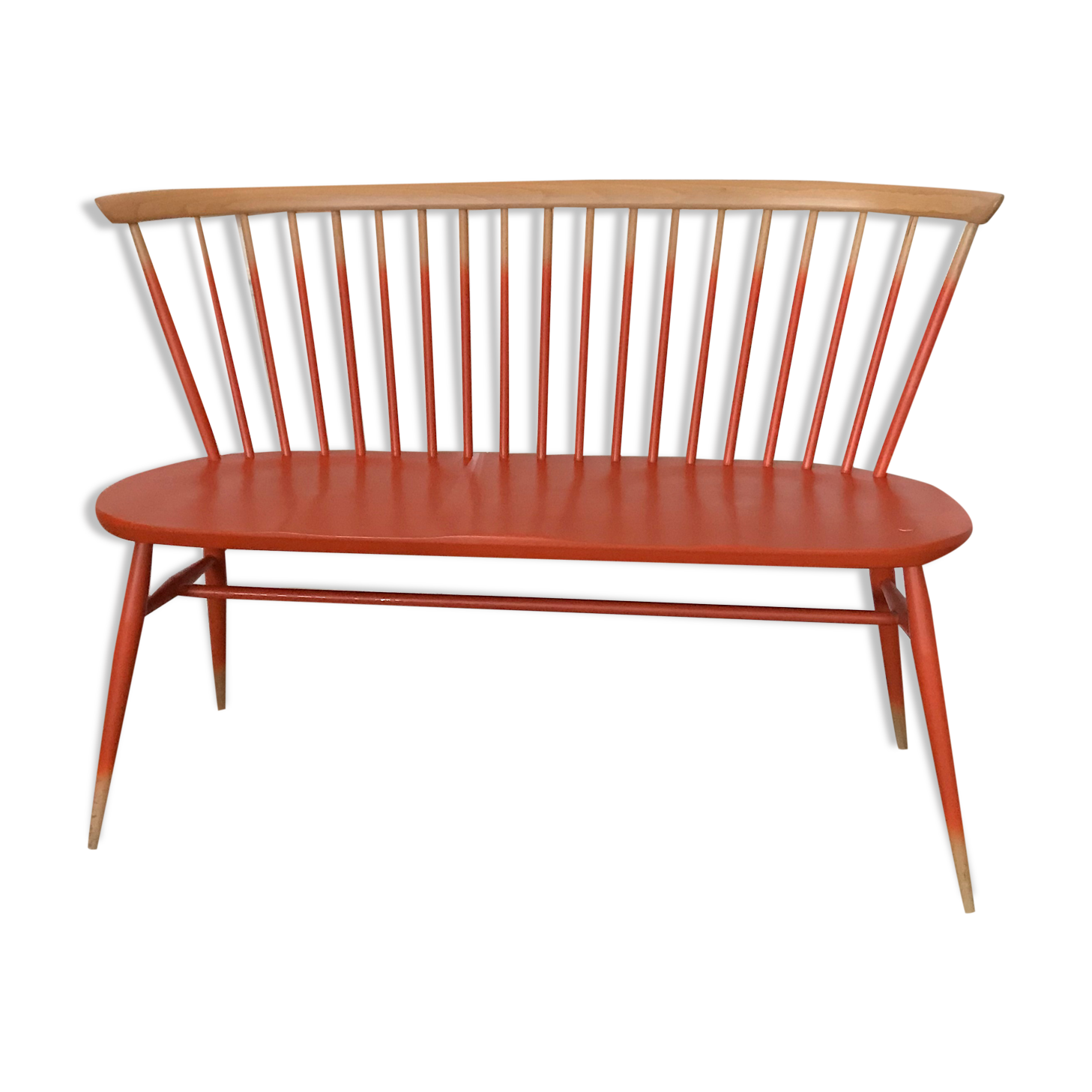 Banc avec dossier en bois  - réédition 1955 - Ercol
