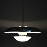 Art Deco chrome and opaline glass chandelier by Napako, 1930s