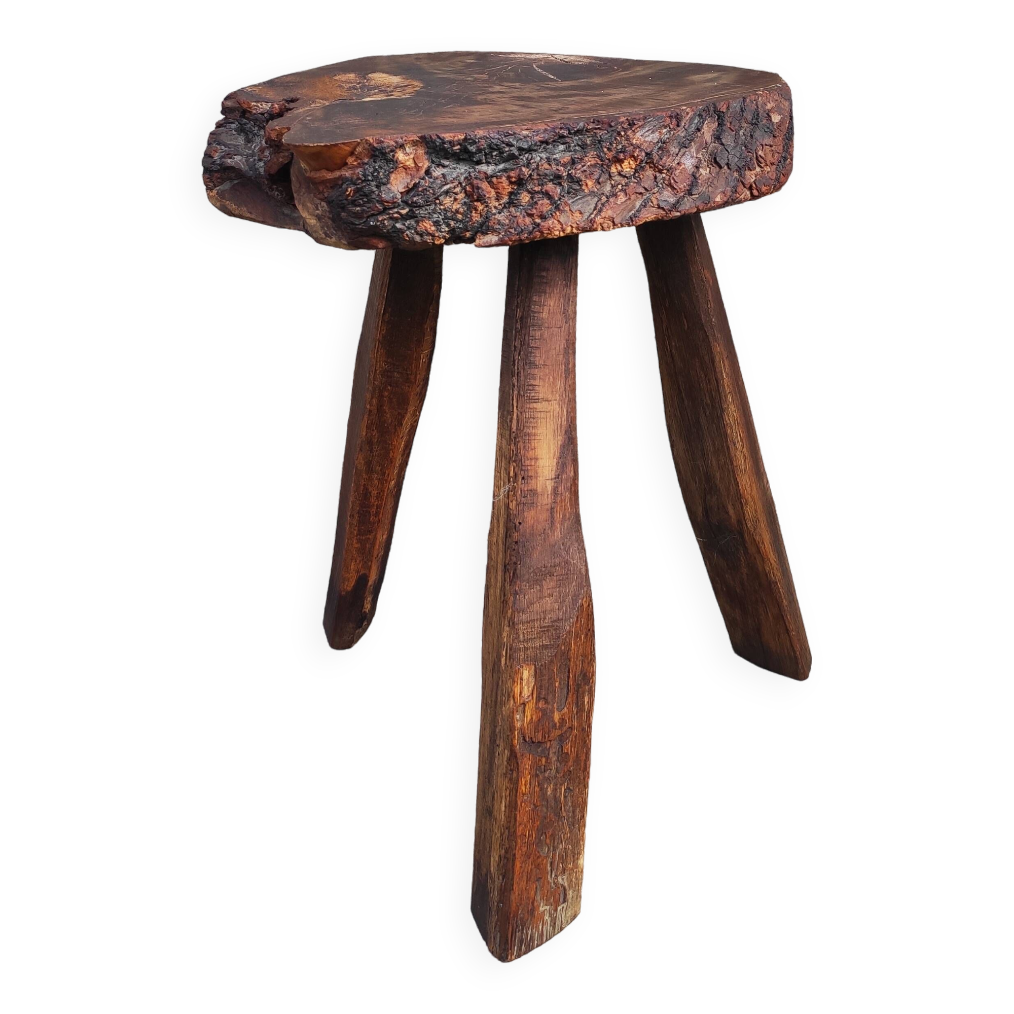 Tabouret brutaliste Art populaire français 1950