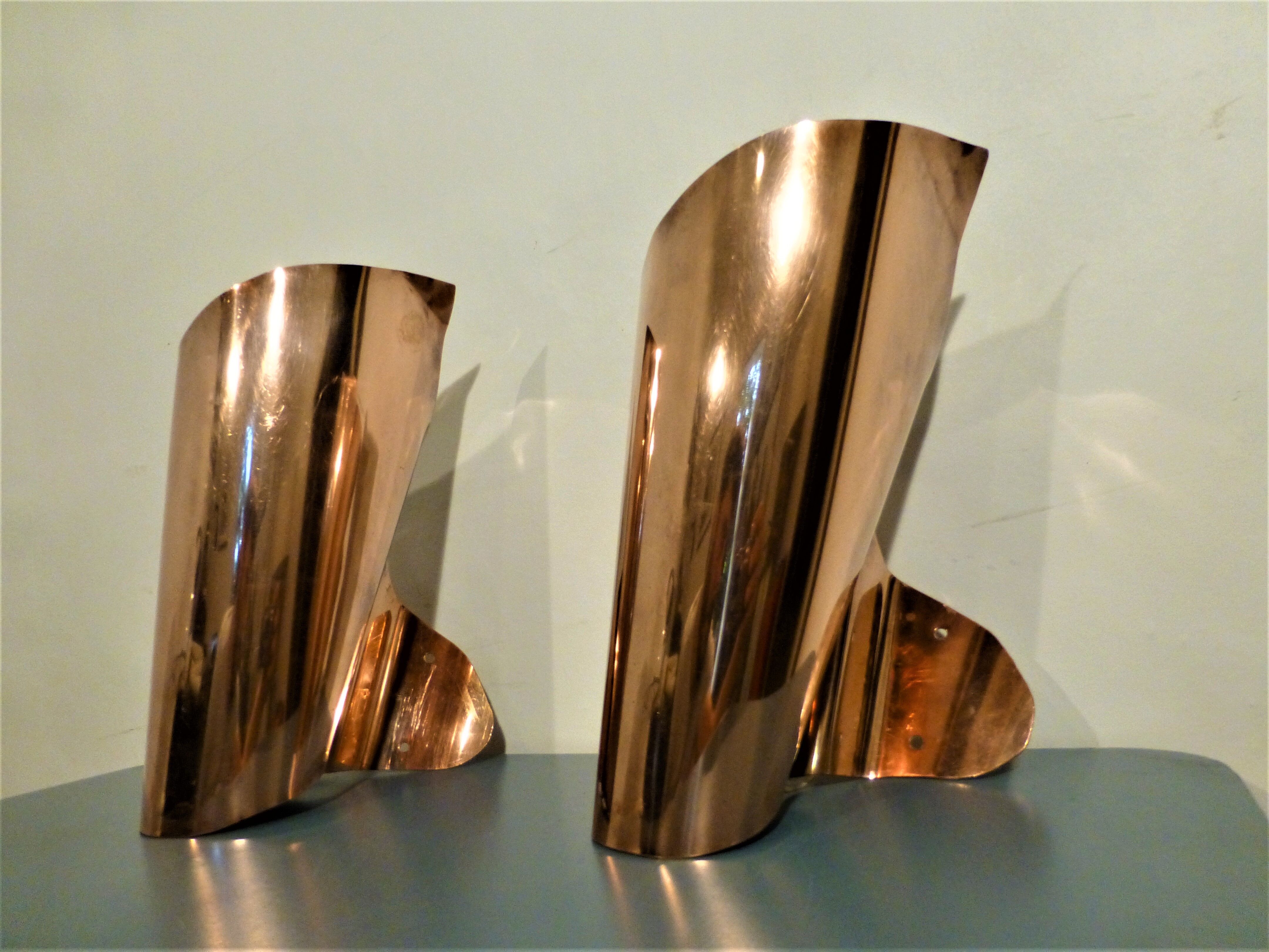 Pair of vintage brass wall lamps 1970