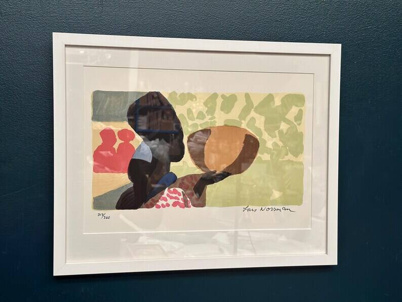 Original Swedish Color Lithograph – “Woman” by Lars Norrman – Signed