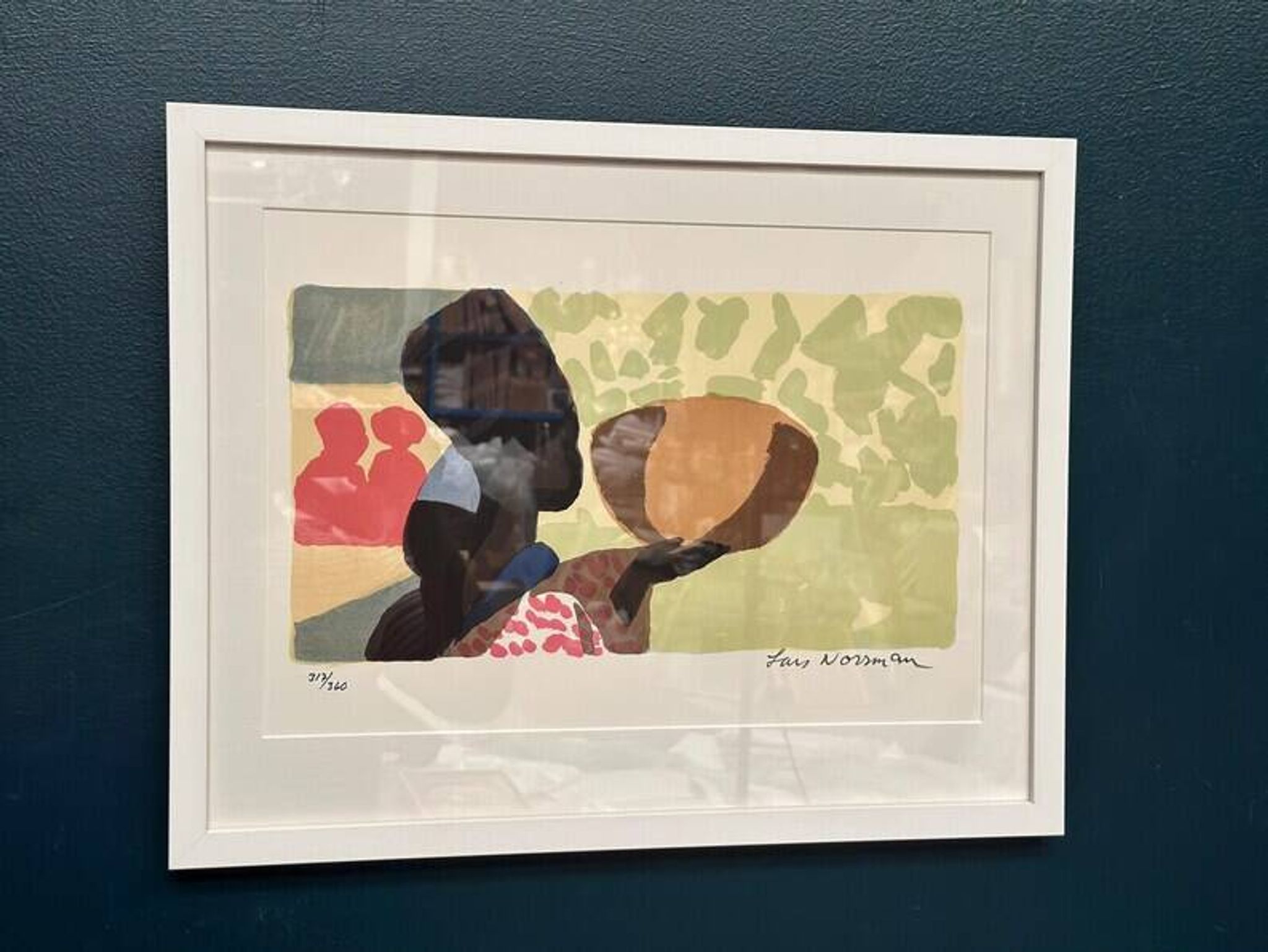 Original Swedish Color Lithograph – “Woman” by Lars Norrman – Signed