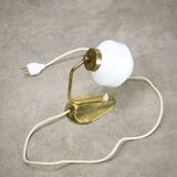 Mid-Century Italian Brass and Opaline Table Lamp