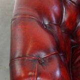 Set of 4 English Cowhide Leather Chesterfield Club Chairs