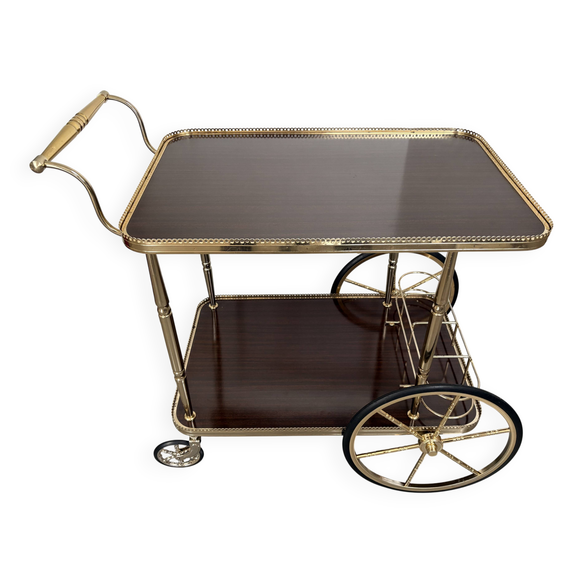 Desserte roulante - Chariot de bar vintage - Style Hollywood Regency