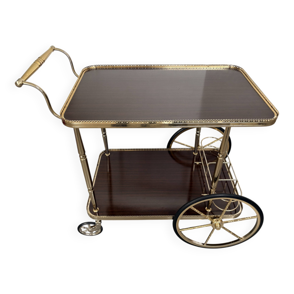 Desserte roulante - Chariot de bar vintage - Style Hollywood Regency