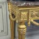 Louis XVI Console in Gilded Wood, Grey Ardennes Marble, 18th Century