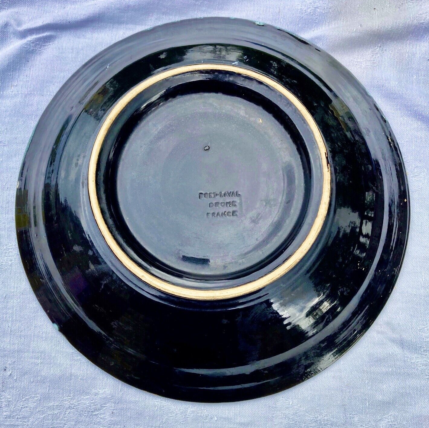 Ceramic dish 60-70 Poet Laval Modernist abstract décor