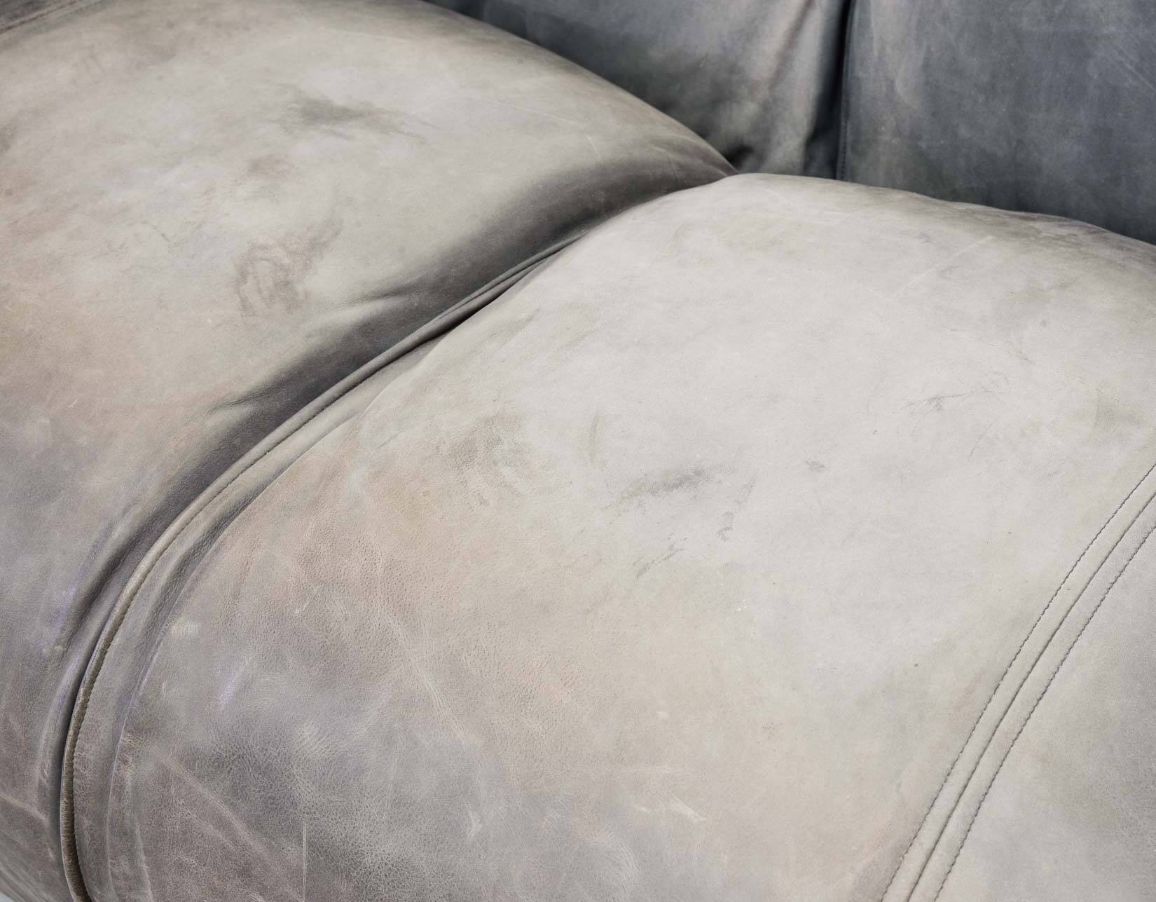 Mario Bellini 2-Seat Le Bambole Sofa for C&B Italia in Leather & Fabric 70s