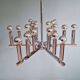 Space Age chandelier in chromed metal, 18 light points, 1970