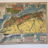 Carte géographique scolaire ancienne Afrique du Nord