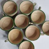 Service à café en faïence émaillée, Jemappes, Belgique, 9 tasses