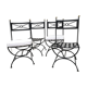 Lot of 4 wrought iron chairs and bronze from Roche Bobois