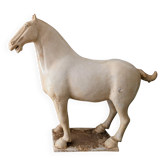 Grand cheval de style Tang en céramique craquelée  40 cm