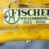 Set of 6 Fischel 1932 bistro chairs with exceptional wooden seats