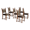 Années 1970, ensemble de 6 chaises de salle à manger danoises, bon état d'origine, bois de chêne.