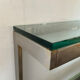 Console "G" by Belgochrom in brass and glass from the 1970s.