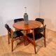 Table à manger ronde extensible en teck, années 1960