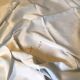 Square linen tablecloth marked RA