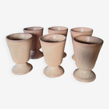 Set of 6 stoneware mazagran