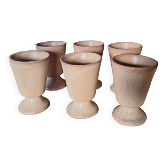 Set of 6 stoneware mazagran