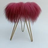 Tabouret de fourrure, années 1960