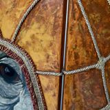 Postmodern five-panel room divider by doro with two asiatic elephants, italy