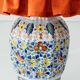 Polychrome Dutch Delft Table Lamp, Tichelaar Makkum, with New Loose Pleat Silk Shade