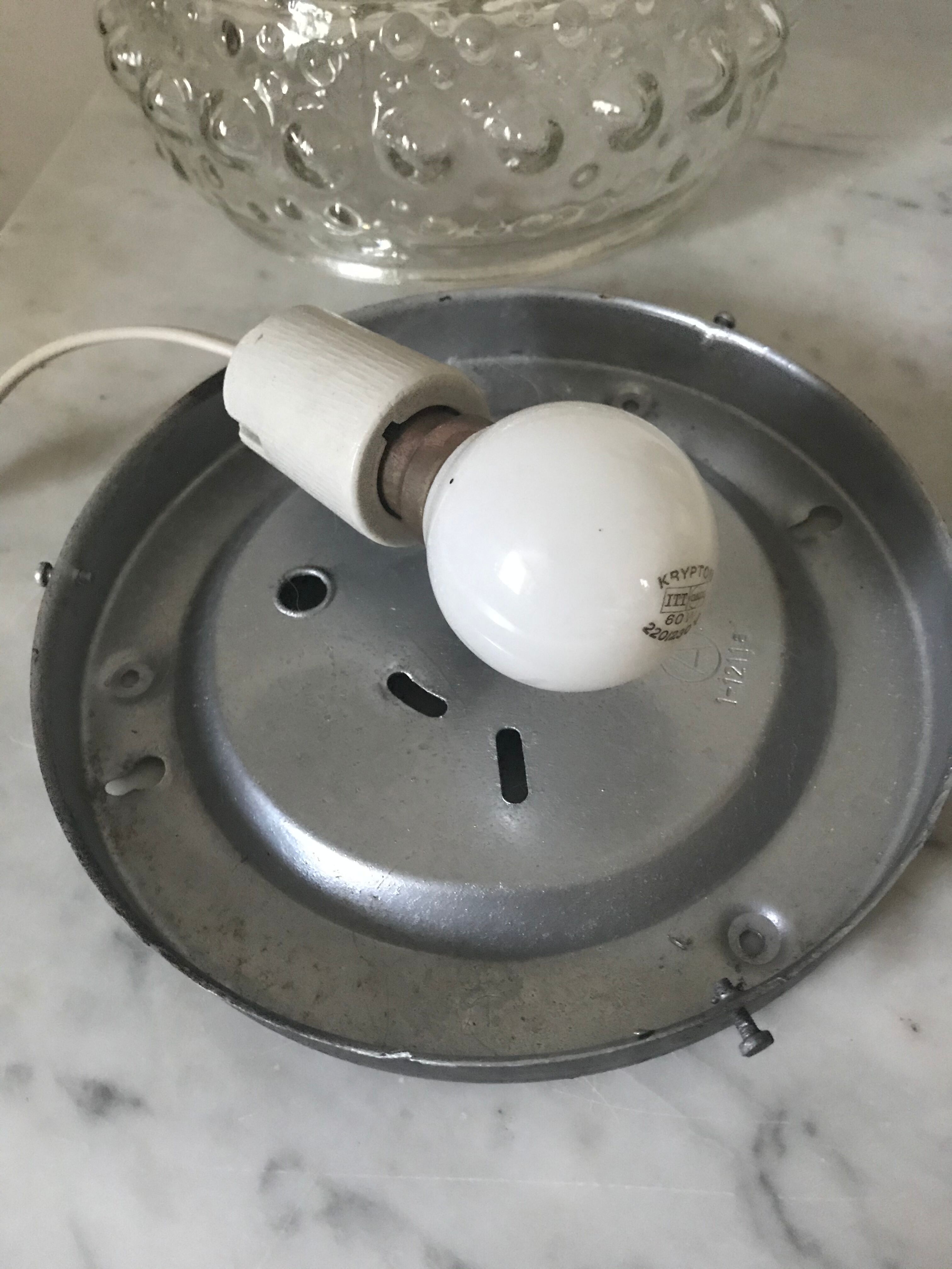 Glass ceiling light circa 1960