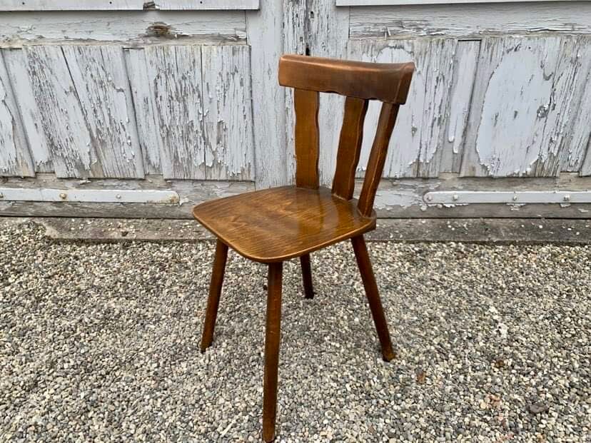 Series set of 36 vintage curved wood bistro chairs