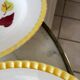 Lot de 6 assiettes creuses Digoin Sarreguemines modèle "Alouette" années 30-40