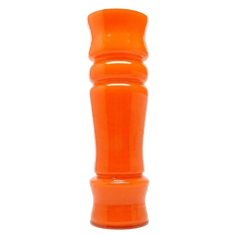 Mid-century modern vase, orange glass, Huta Laura, Poland, 1970s