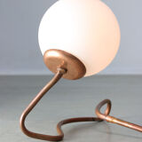 Vintage organic copper and opaline table lamp