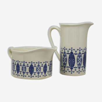 Gien pitcher and saucier set