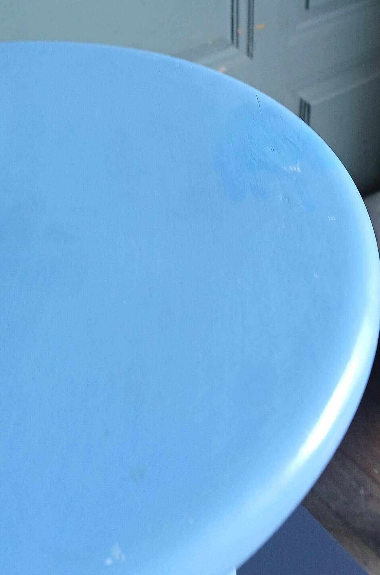 Blue ceramic column between Art Deco and Cubism, around 1980.