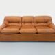 Vintage cognac camel leather canapé from the 1970s.