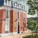 Old Oil Painting Canvas Manor Castle Holiday Home 87x62cm