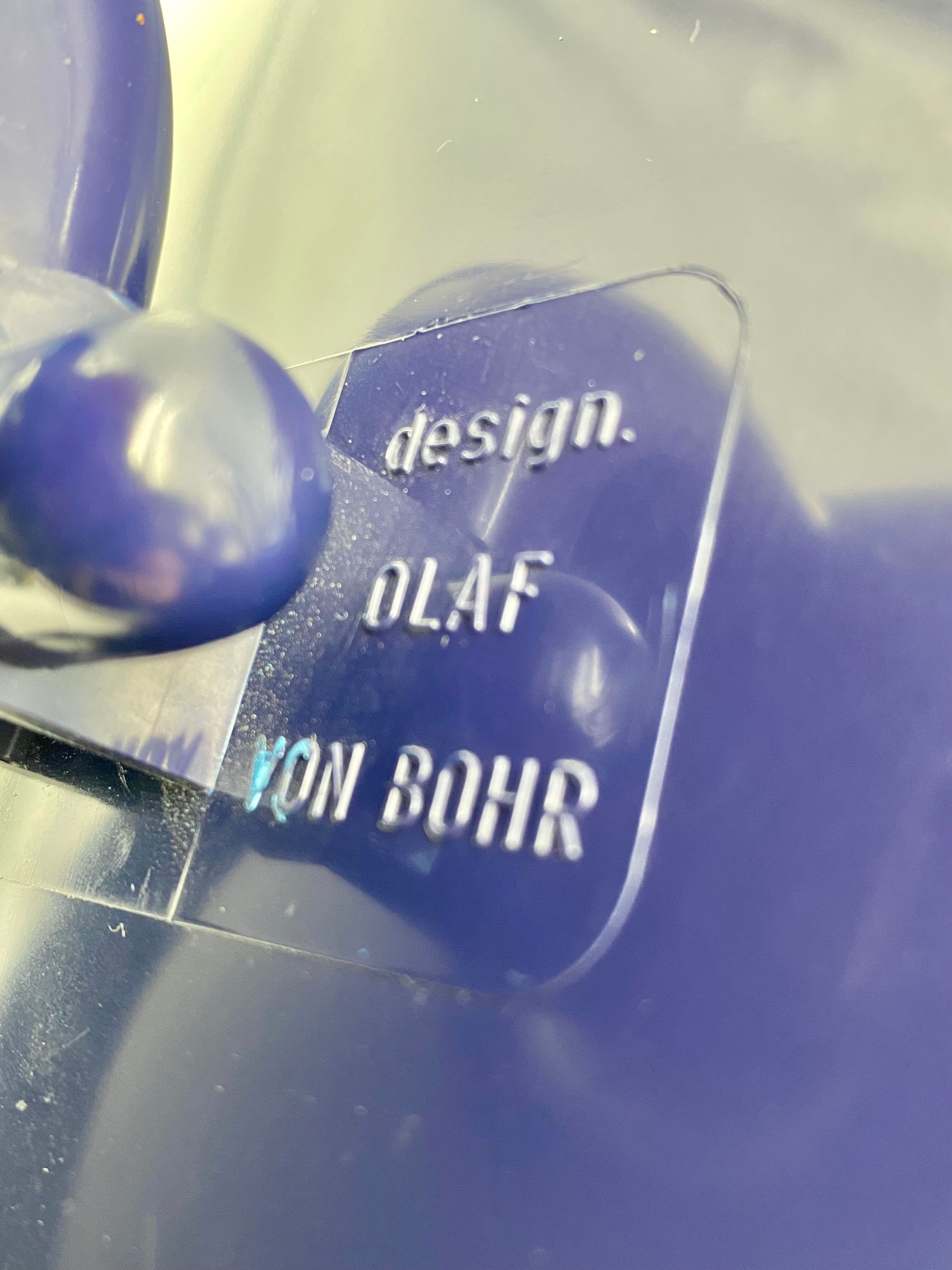 Olaf von Bohr, Blue Table Mirror, Gedy Italy, ca. 1970