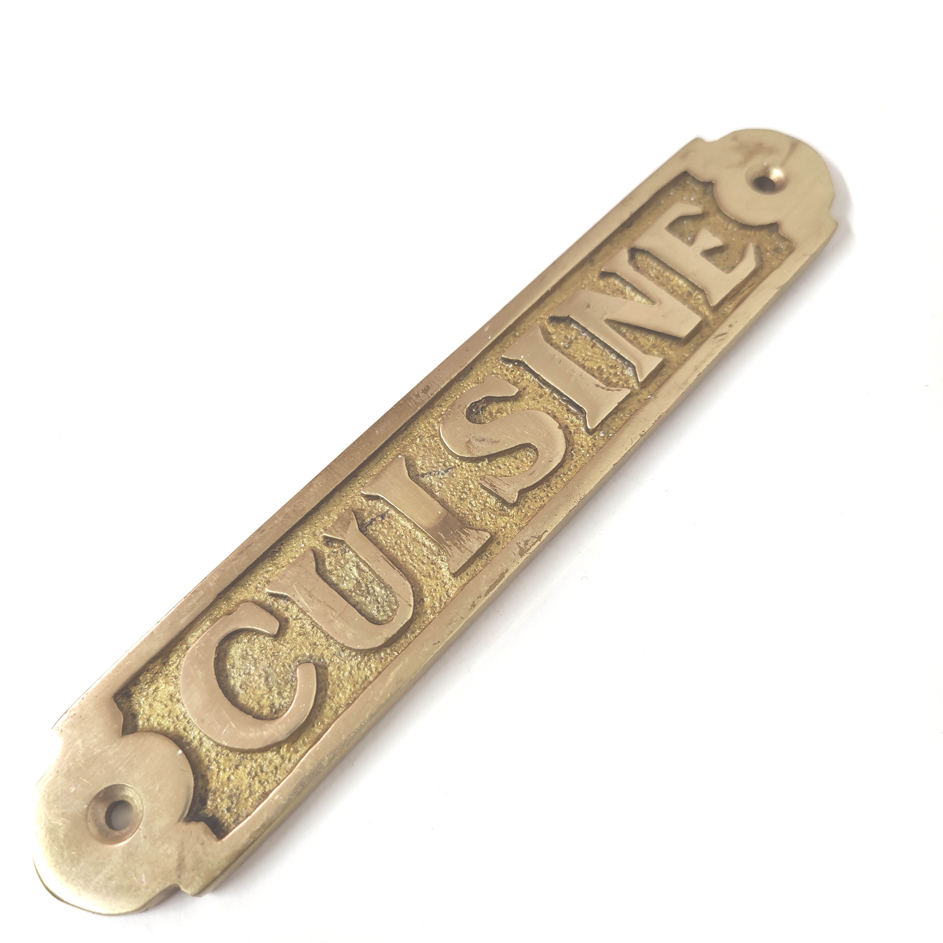 Brass kitchen door plate