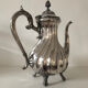 Silver-plated coffee pot and sugar bowl