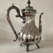 Silver-plated coffee pot and sugar bowl