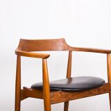 Office chair in elm and teak skai model ST 750 Arne Wahl Iversen 1960.